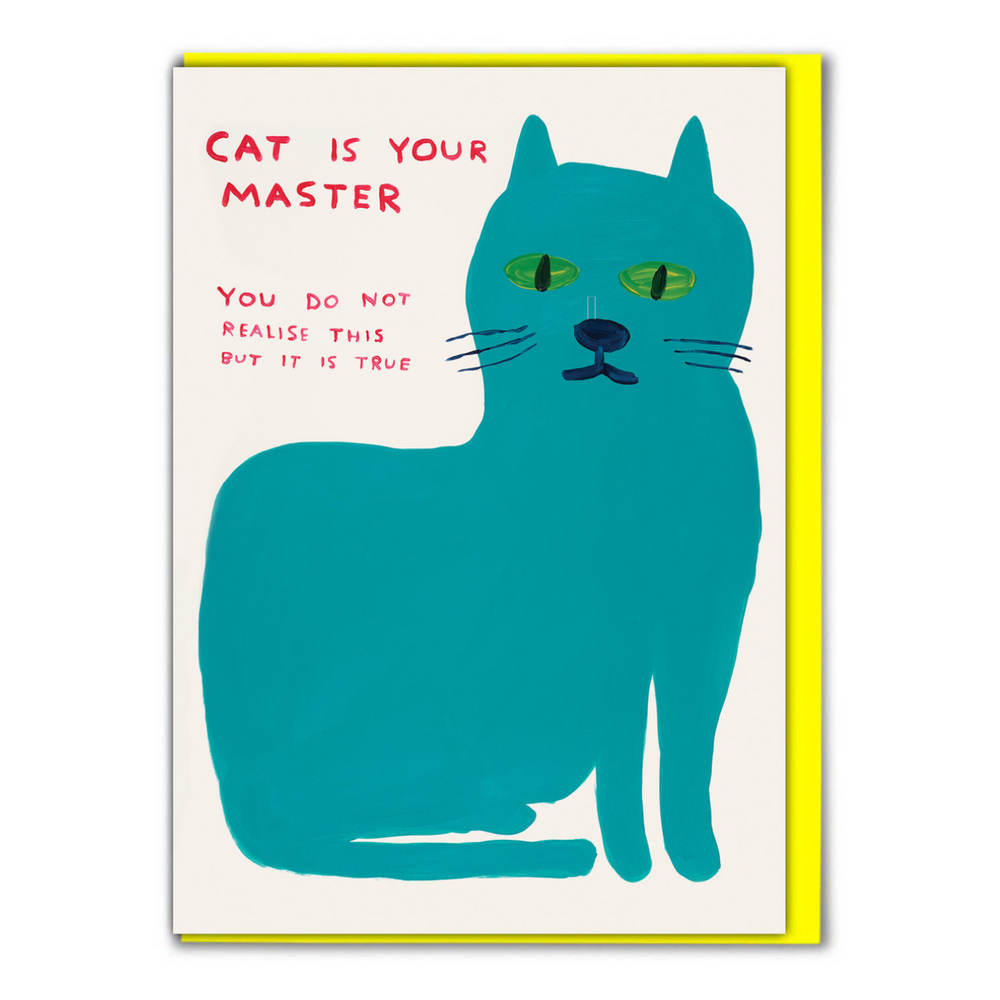 Cat Master by David Shrigley Greeting Card