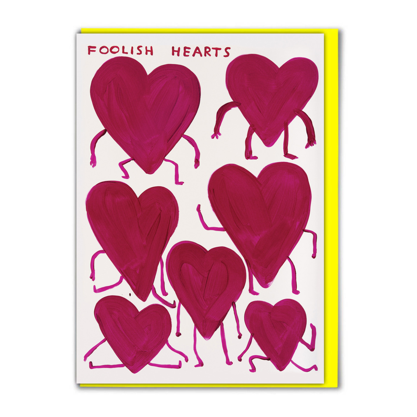 Foolish Hearts by David Shrigley Greeting Card