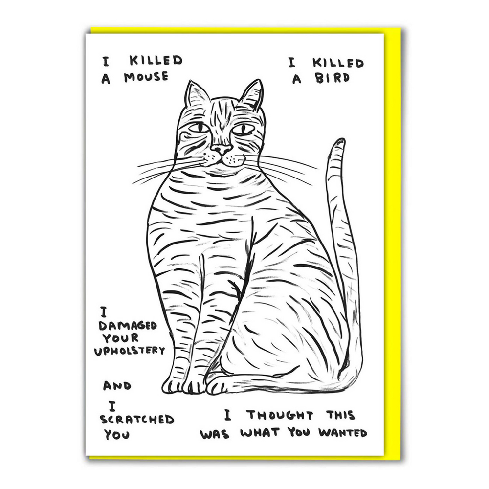 I Killed A Mouse by David Shrigley Greeting Card