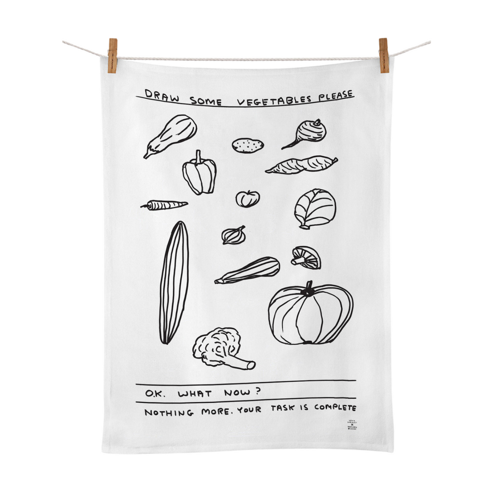 Draw Some Vegetables David Shrigley Tea Towel