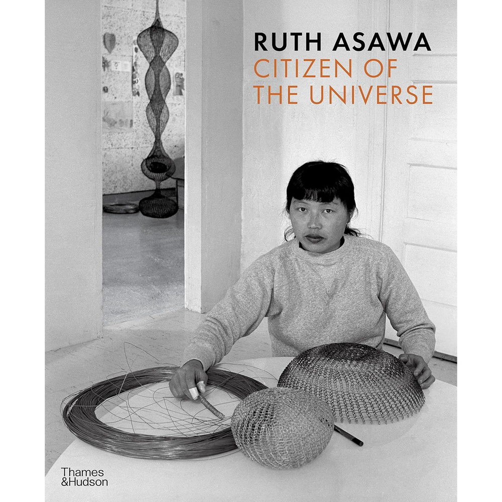 
                  
                    Cover with black and white photo of Ruth Asawa with wire and a partially made sculpture.
                  
                