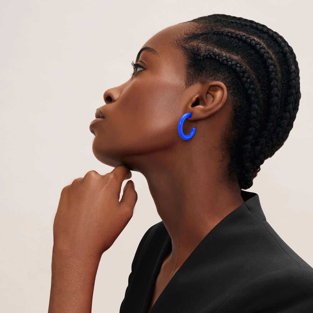 
                  
                    Buffalo Horn Lacquered Hoop Earrings
                  
                