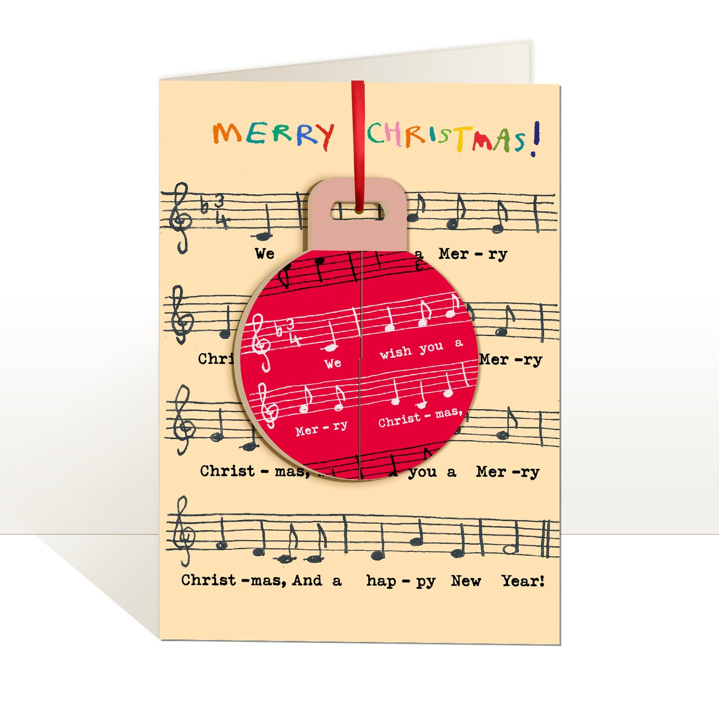 Wish You a Merry Christmas Pop-up Bauble Card