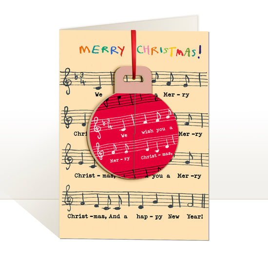 Wish You a Merry Christmas Pop-up Bauble Card