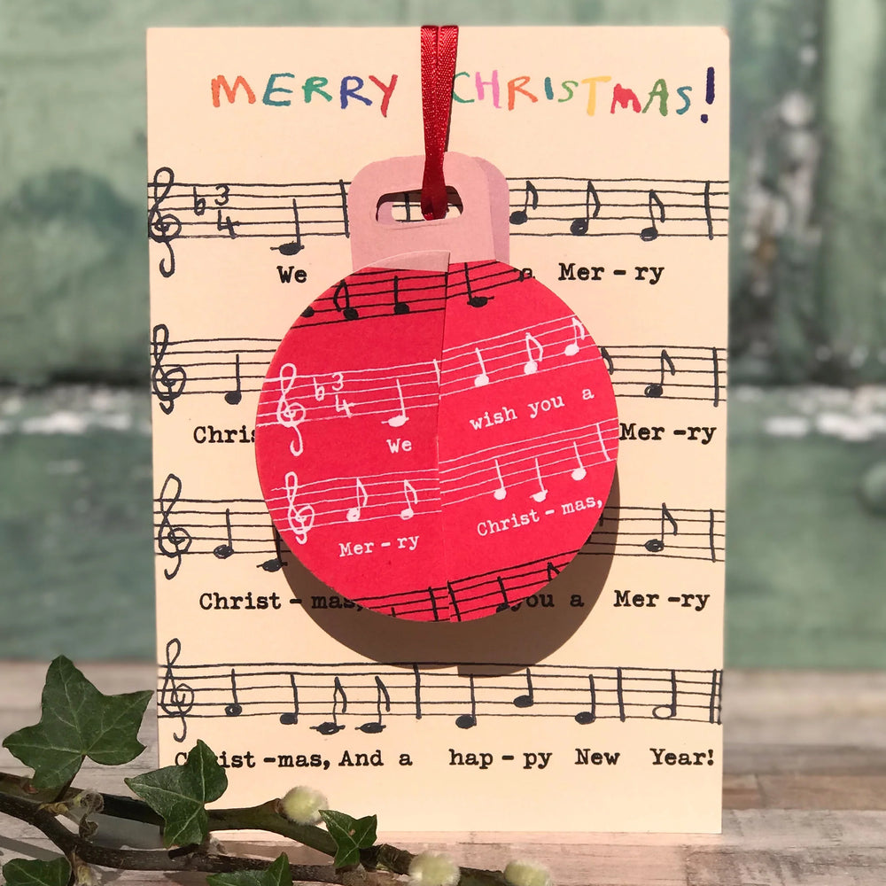 Wish You a Merry Christmas Pop-up Bauble Card