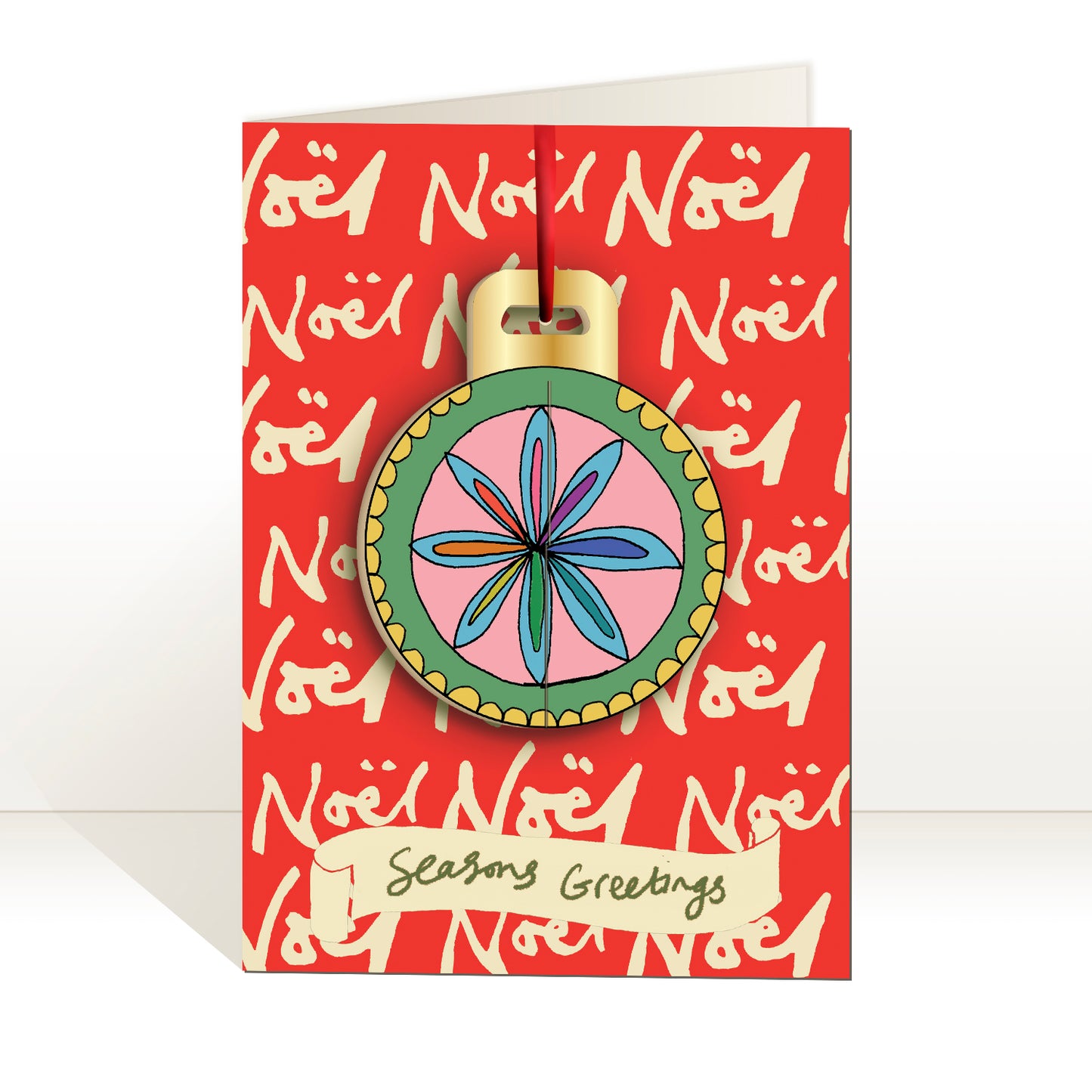 Load image into Gallery viewer, Red Noël Pop-up Bauble Card
