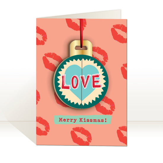 Load image into Gallery viewer, Merry Kissmas Pop-up Bauble Card
