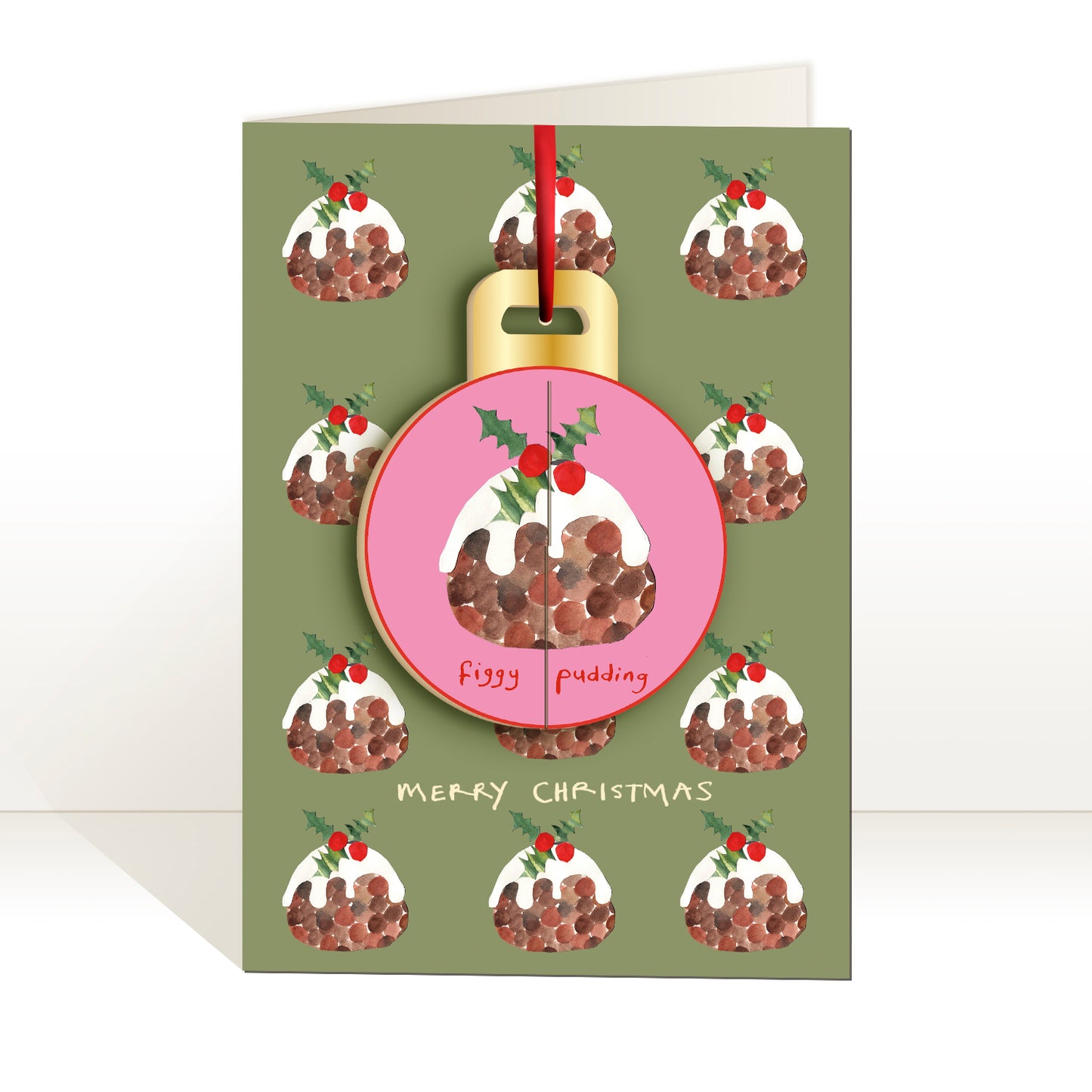 Figgy Pudding Pop-up Bauble Card