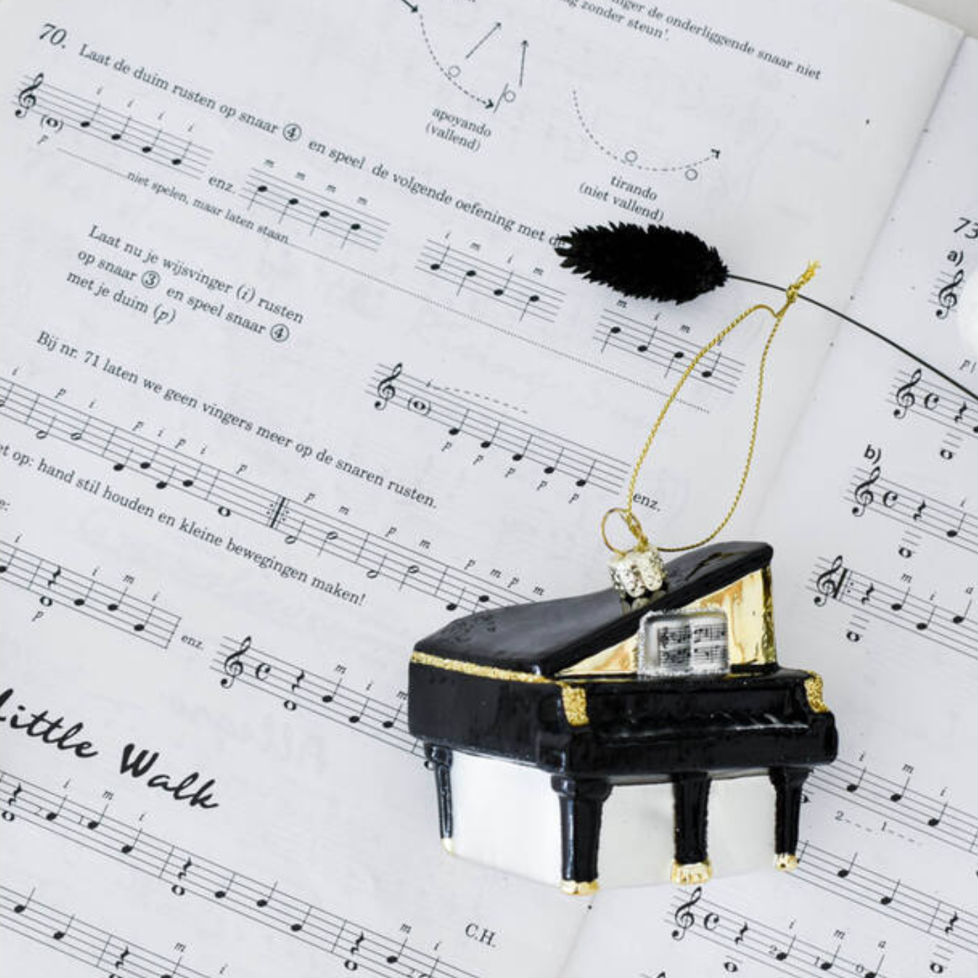 Glass Grand Piano Ornament