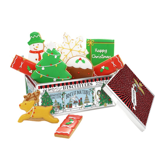 Happy Christmas Gingerbread Biscuit Tin