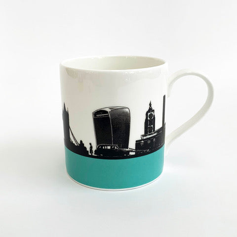 London Skyline Turquoise Mug