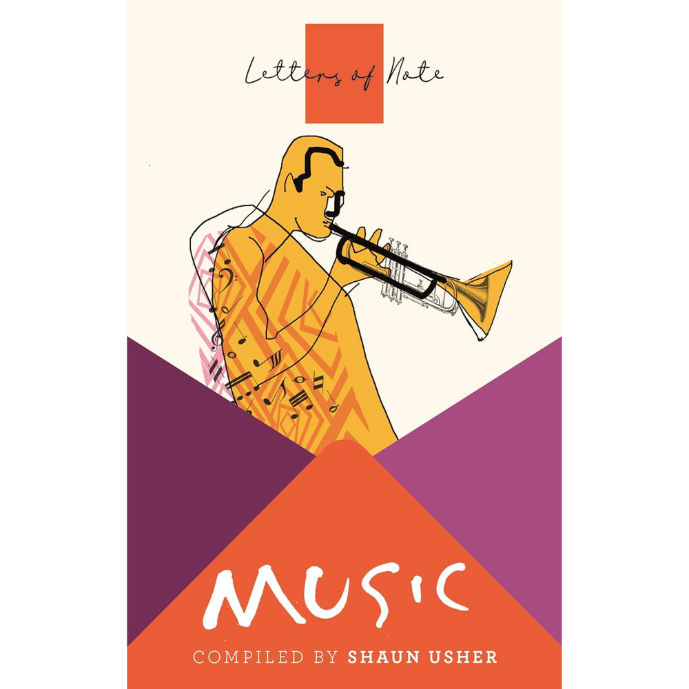 
                      
                        Letters of note: music book front cover, featuring an illustration of a person playing the trumpet
                      
                    