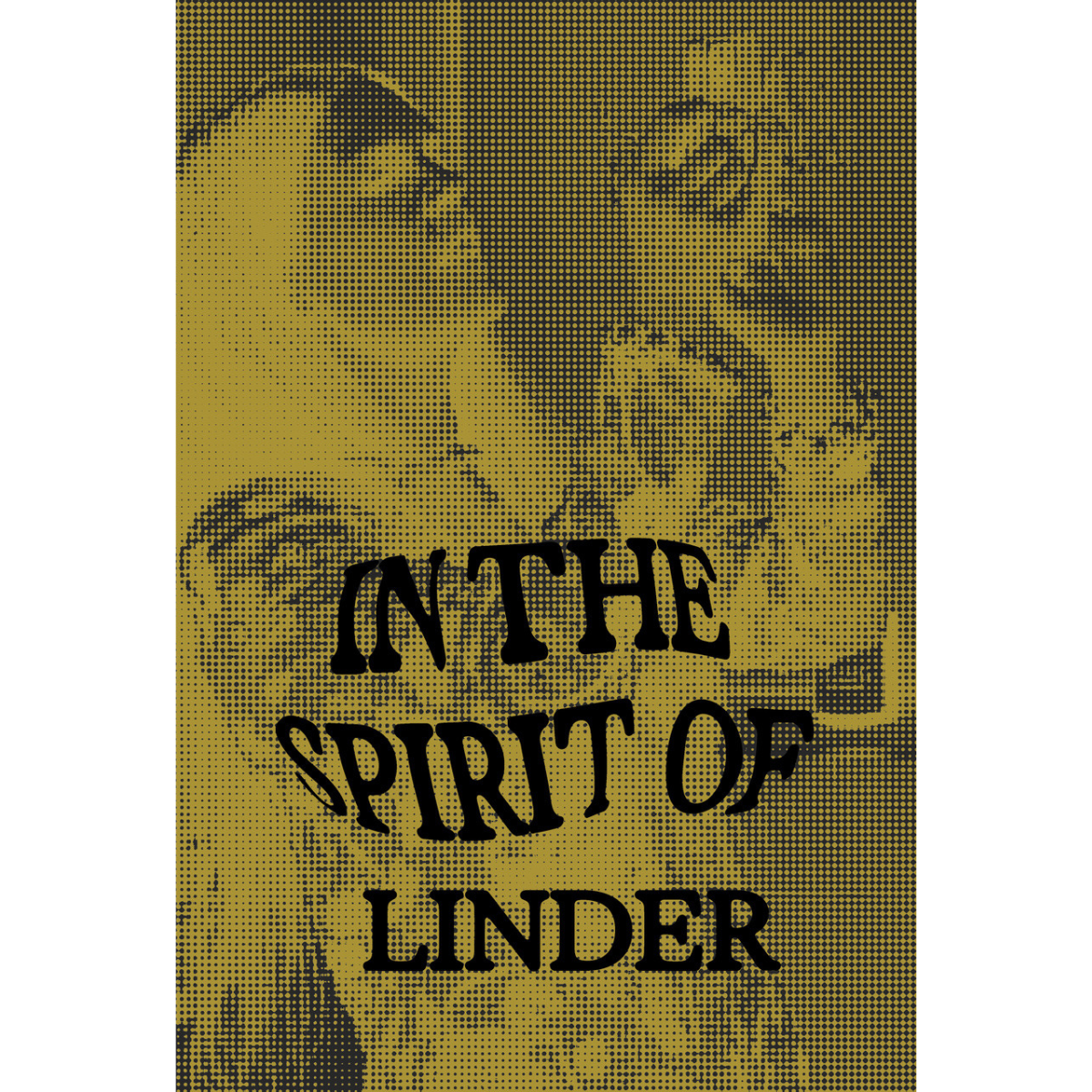 Text 'In the Spirit of Linder' on a yellow and black abstract design