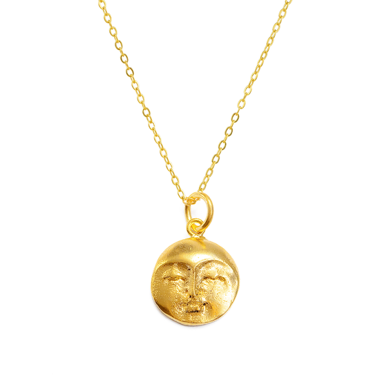 Load image into Gallery viewer, Moon Face Drop Necklace
