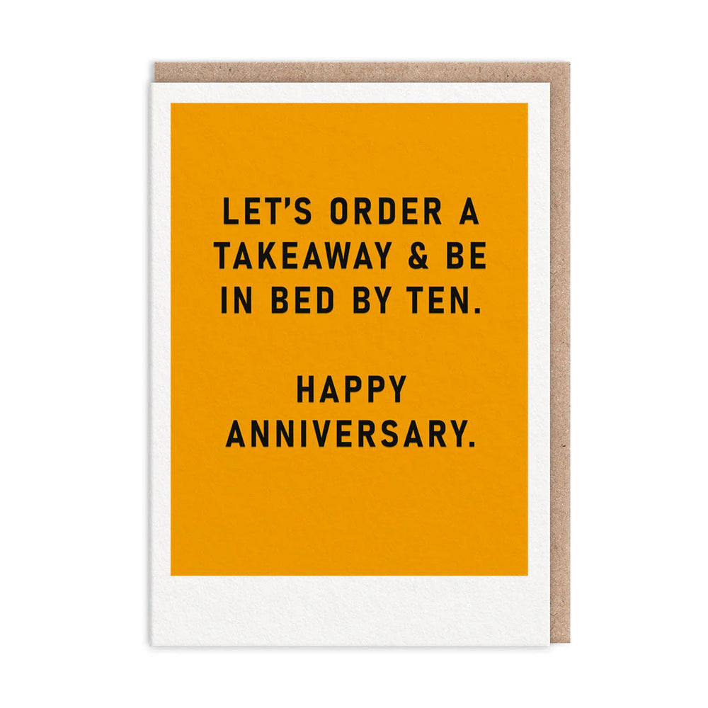 In Bed By Ten Anniversary Card