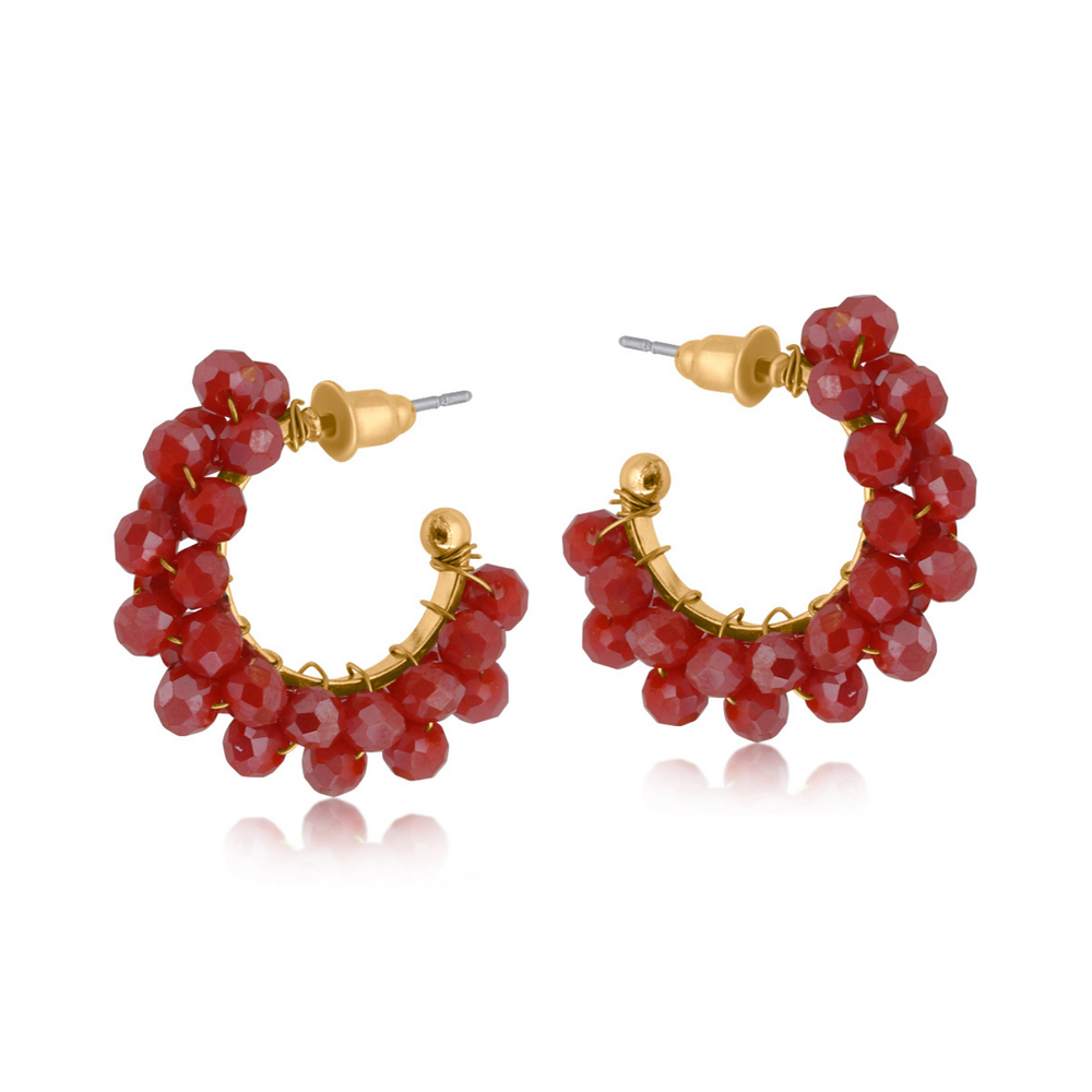 
                  
                    Olympia Cluster Beaded Hoop Earrings
                  
                