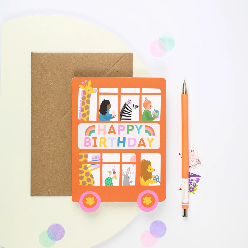 Birthday Bus Greeting Card