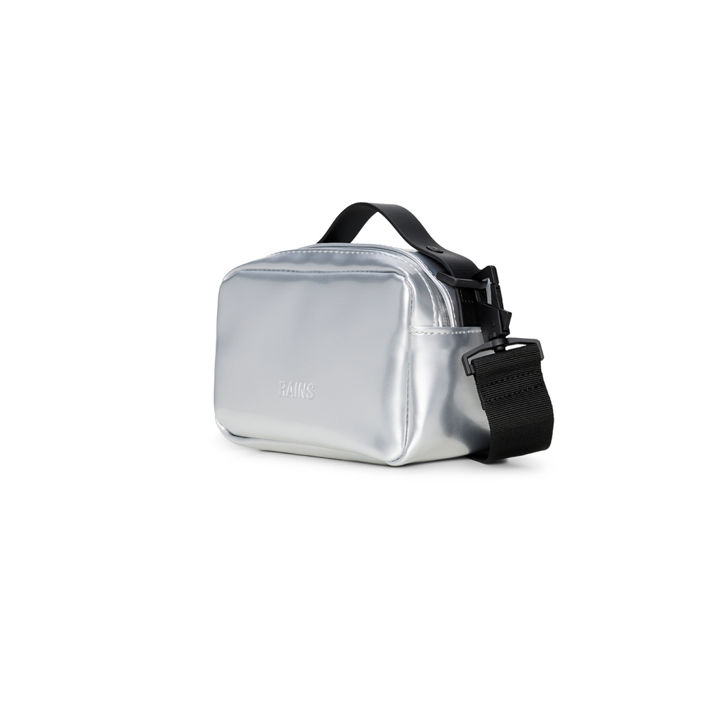 
                  
                    The Rains Box Bag sideways.
                  
                