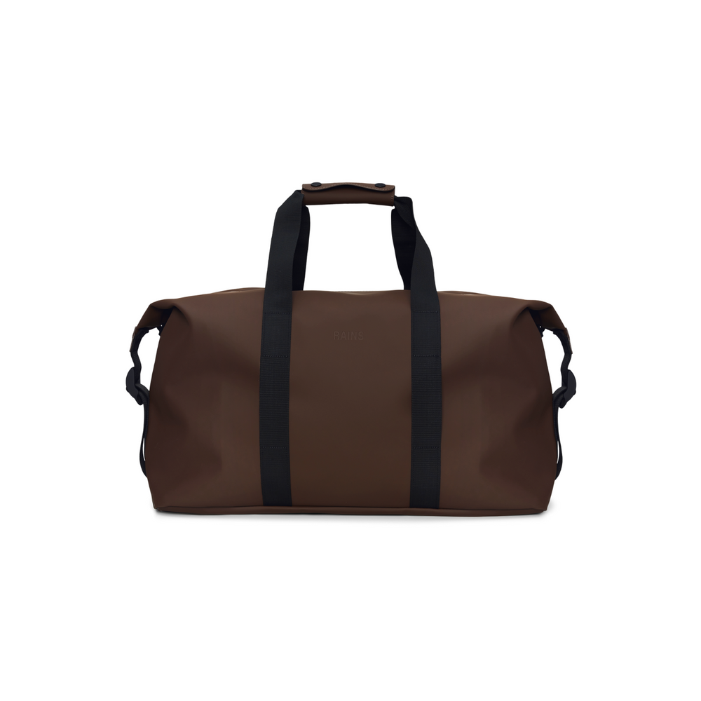 
                  
                    Front side of the Rains Hilo Weekend Bag, colour frame. Rigid handles.
                  
                