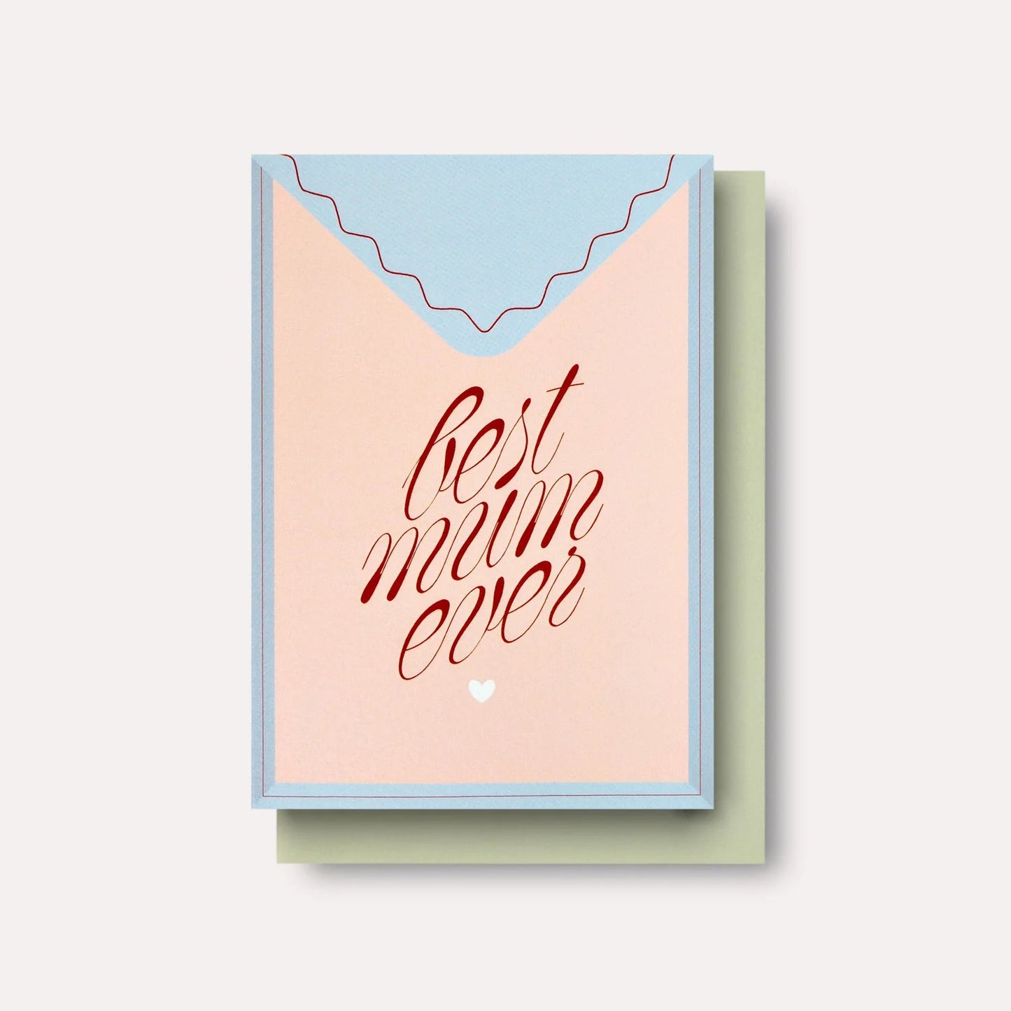 Greeting card with 'Best Mum Ever' text on a pink and blue background