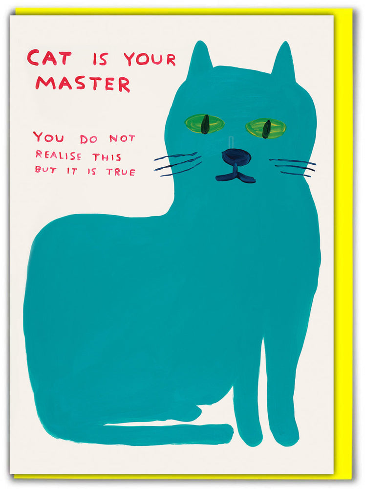 Cat Master by David Shrigley Greeting Card