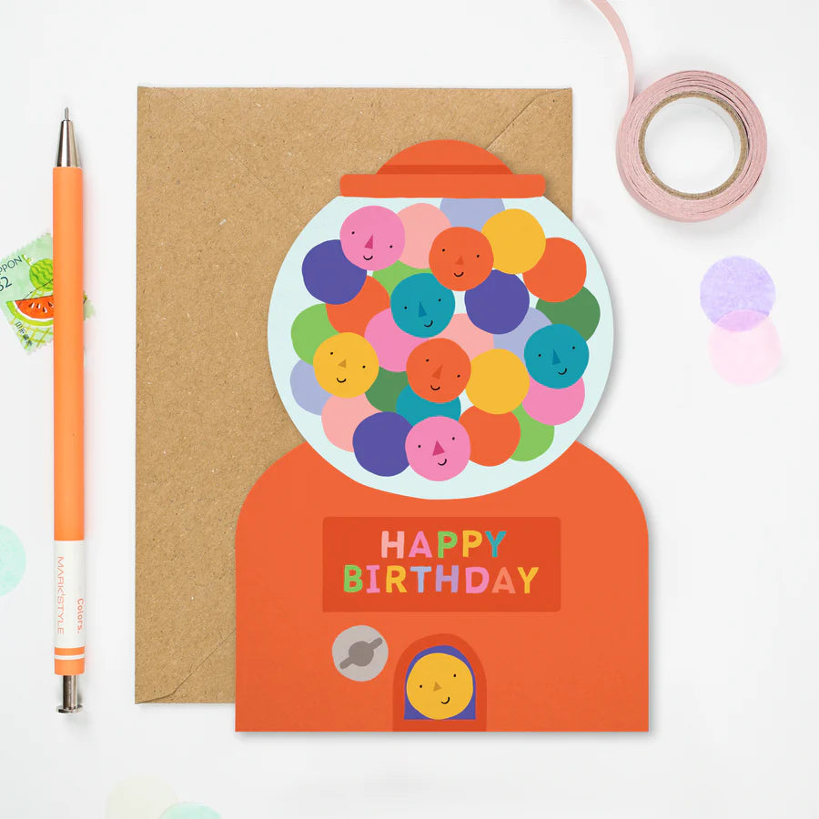 Bubblegum Machine Birthday Card