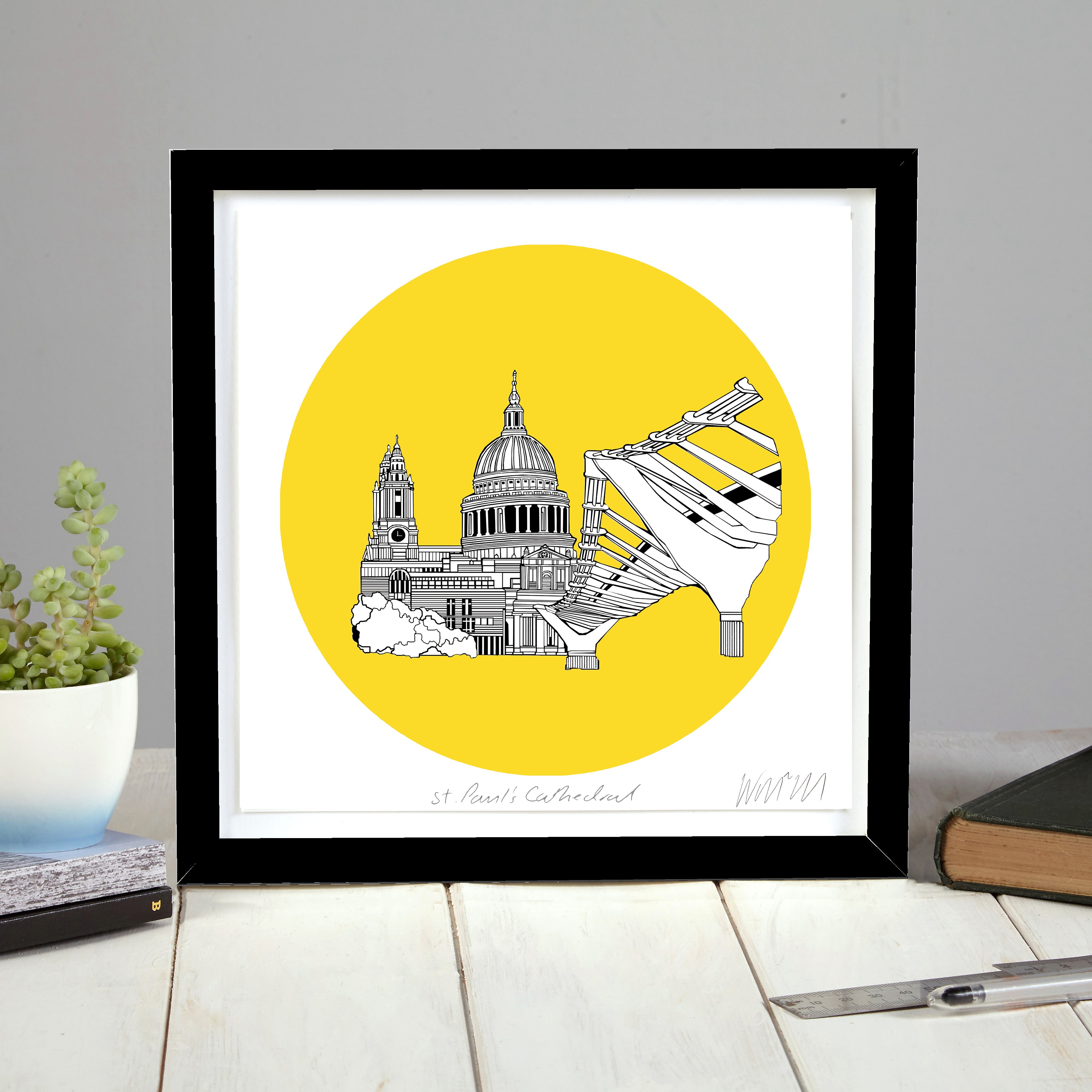 St Paul's Cathedral Yellow Framed Print – Southbank Centre Shop