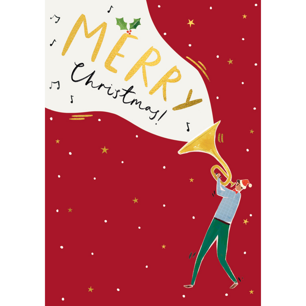 Trumpet Merry Christmas Card