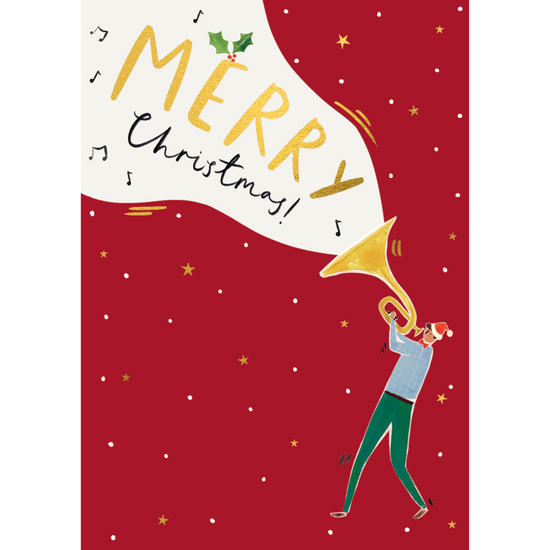 Load image into Gallery viewer, Trumpet Merry Christmas Card
