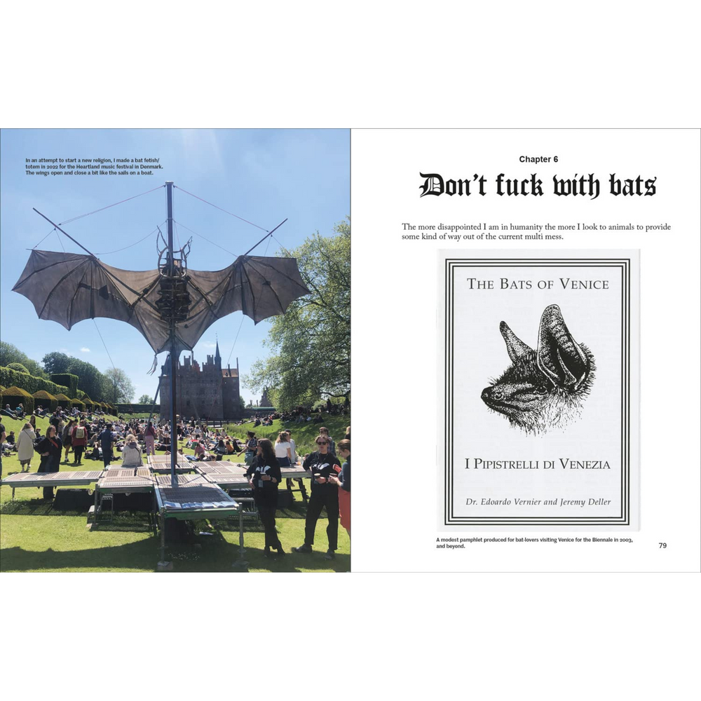 
                  
                    Internal page of Art is Magic featuring Deller's bats.
                  
                