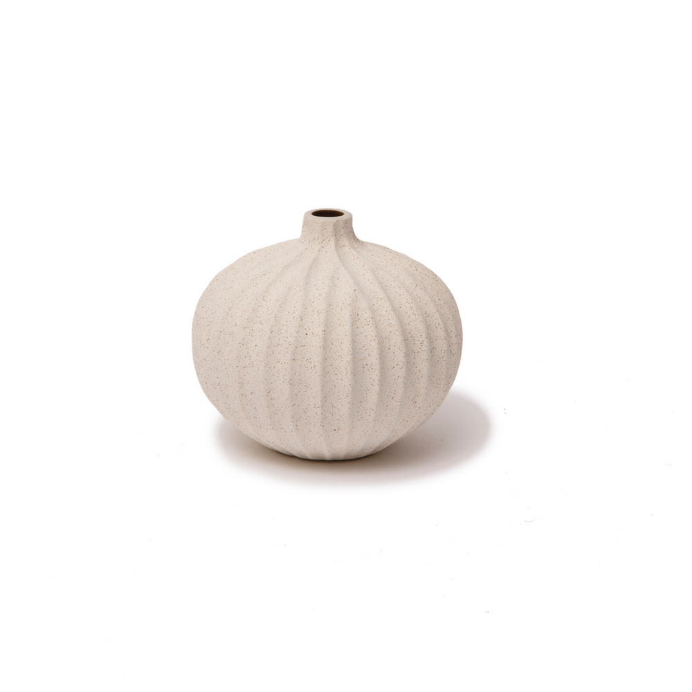 Bari Sand White Small Vase