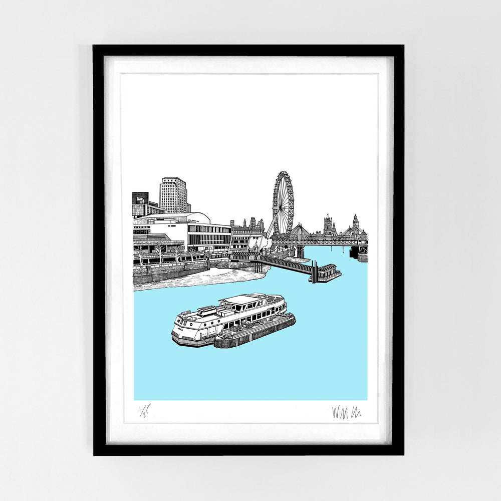 Southbank from Waterloo Bridge Print