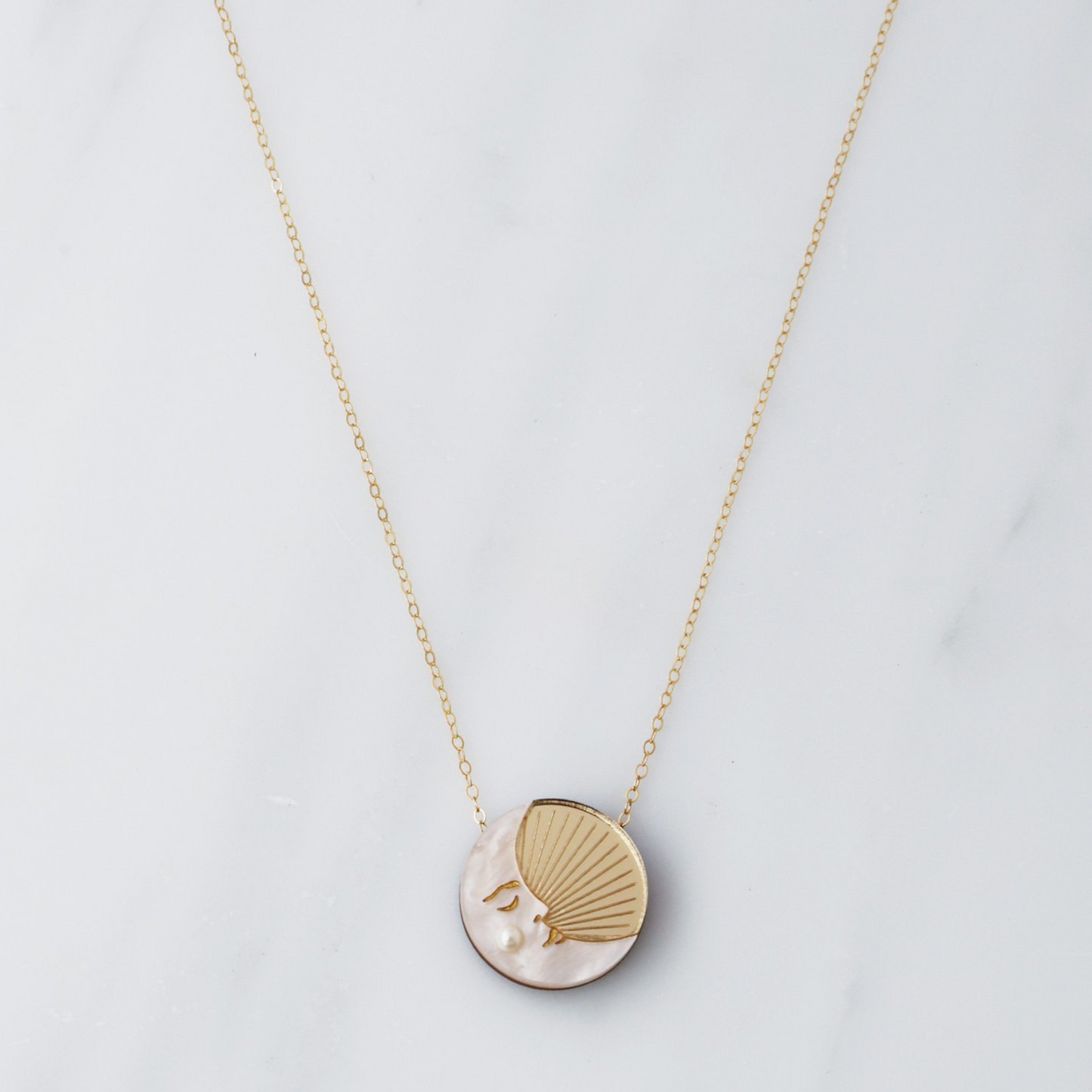 Sideways sales moon necklace