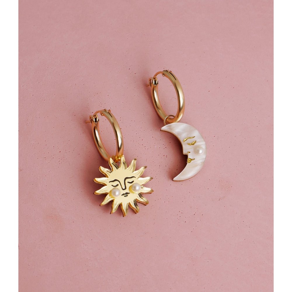 
                      
                        Sun & Moon Hoop Earrings
                      
                    