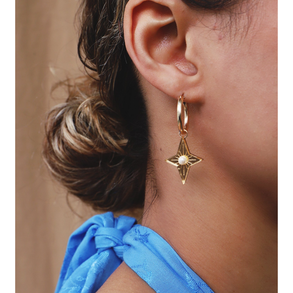 
                  
                    Moon & Star Hoop Earrings
                  
                