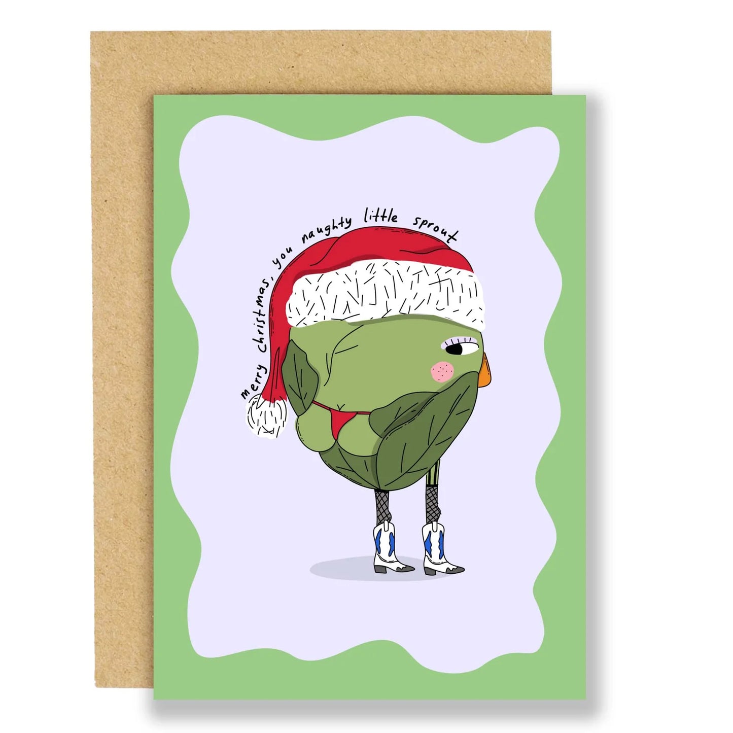 Naughty Sprout Christmas Card