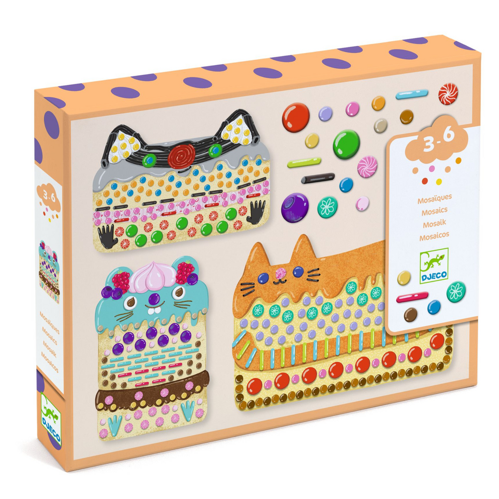 
                  
                    box with cute cake collage kit materials.
                  
                