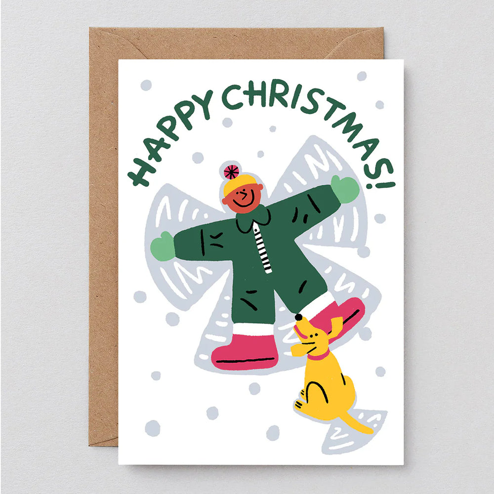 Snow Angel Embossed Christmas Card