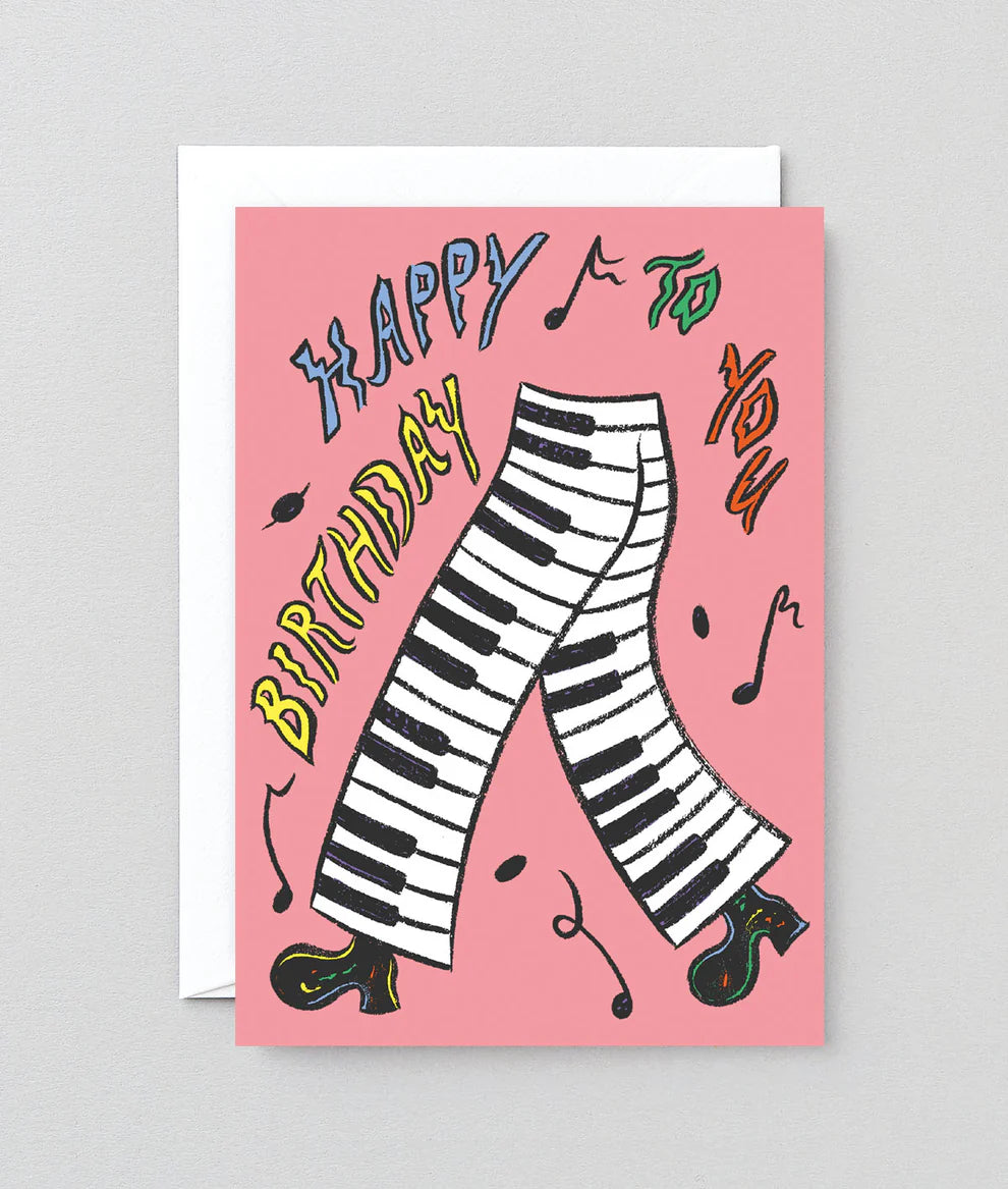 Piano Trousers Birthday Card