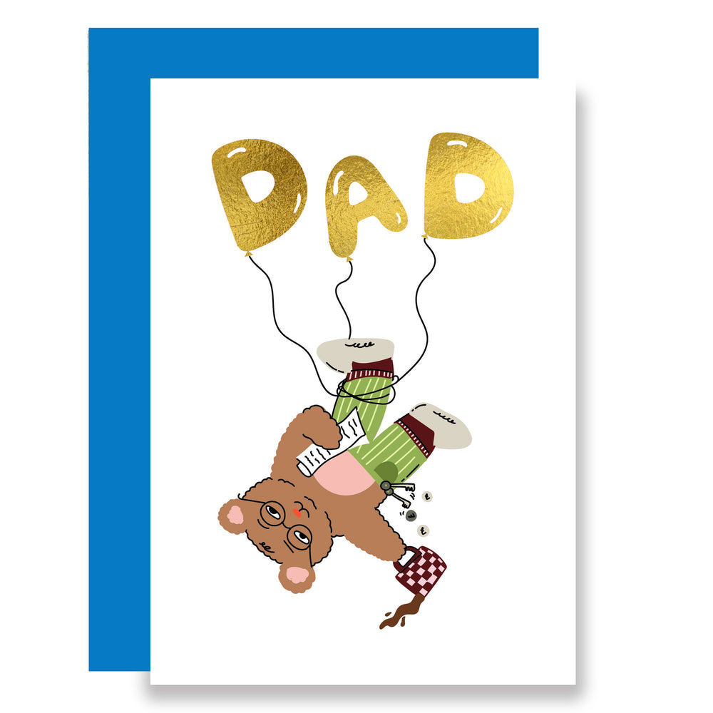 Bear Dad Balloons Father's Day Card