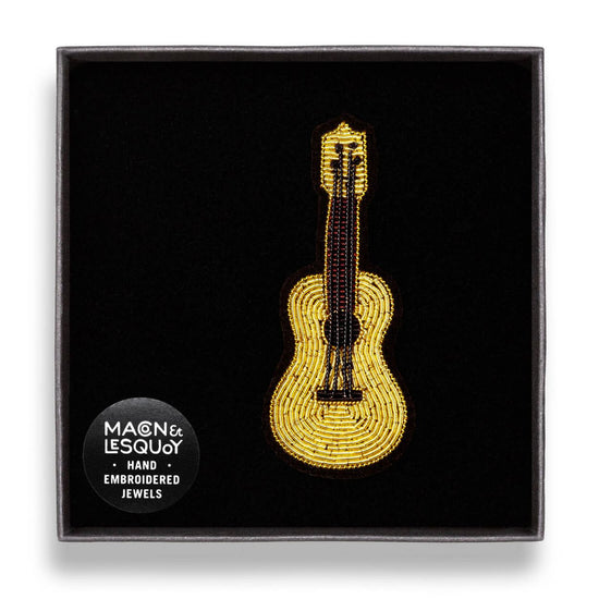 Guitar Embroidered Brooch