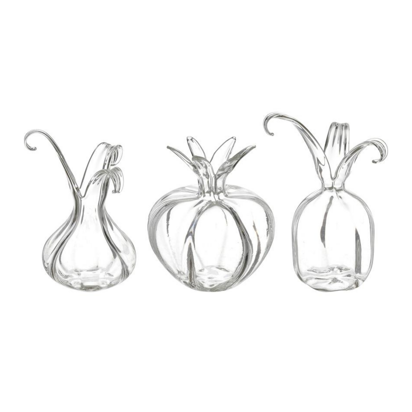 mini glass vases in abstract shape