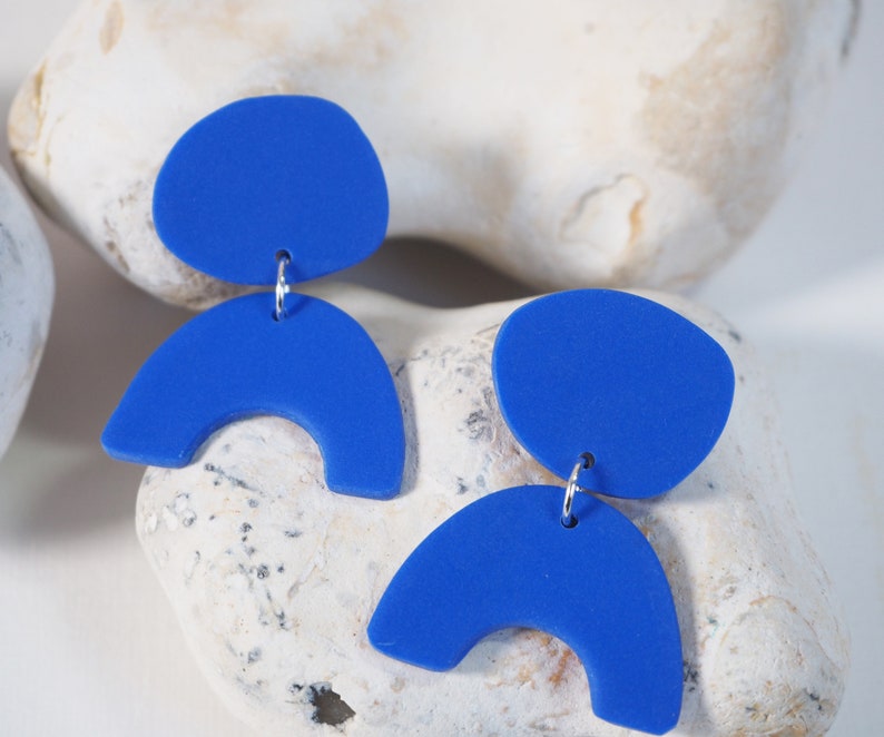 Blue Arc Earrings