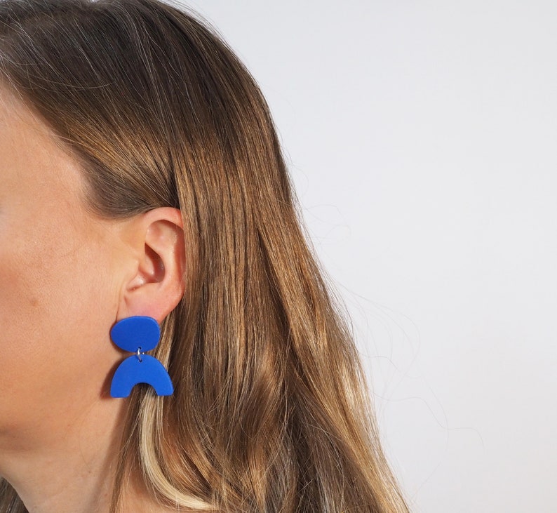 Blue Arc Earrings