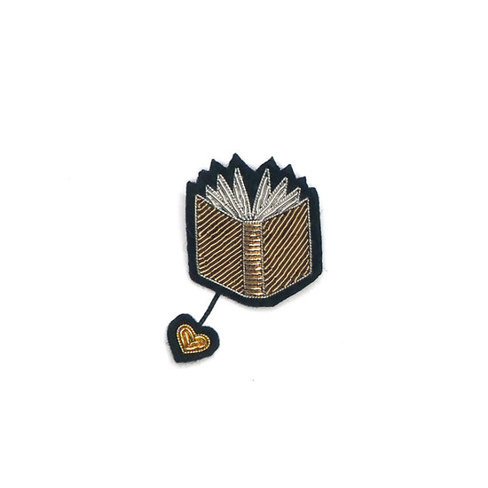 Book Embroidered Brooch