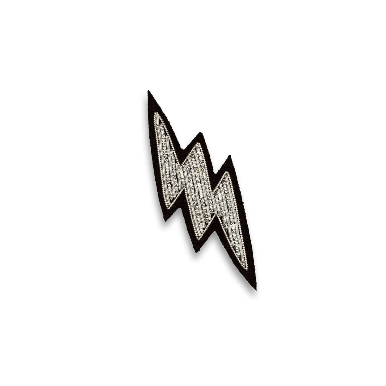 Silver Lightning Embroidered Brooch
