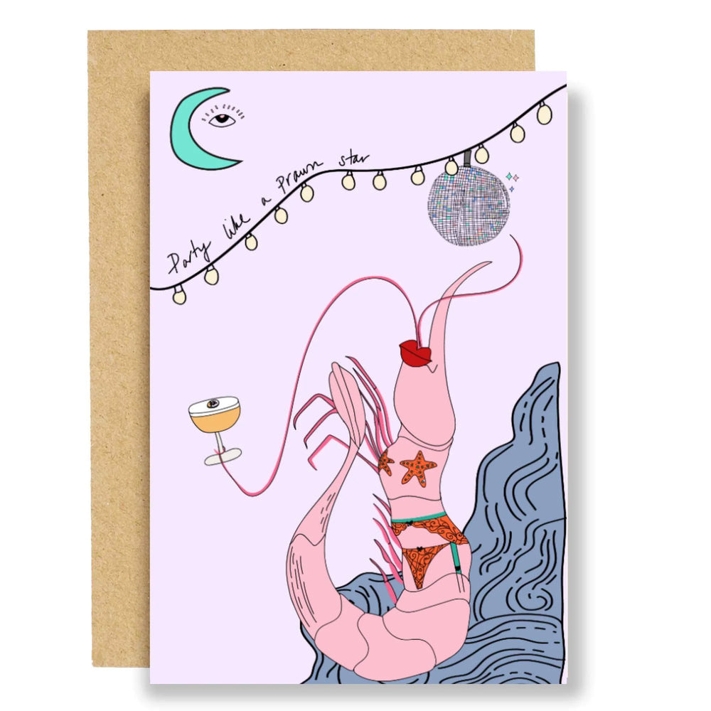 Party Prawn Star Greeting Card