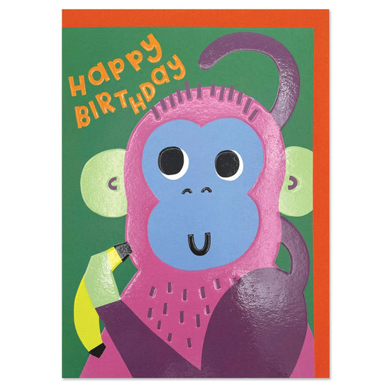 Monkey Happy Birthday Card