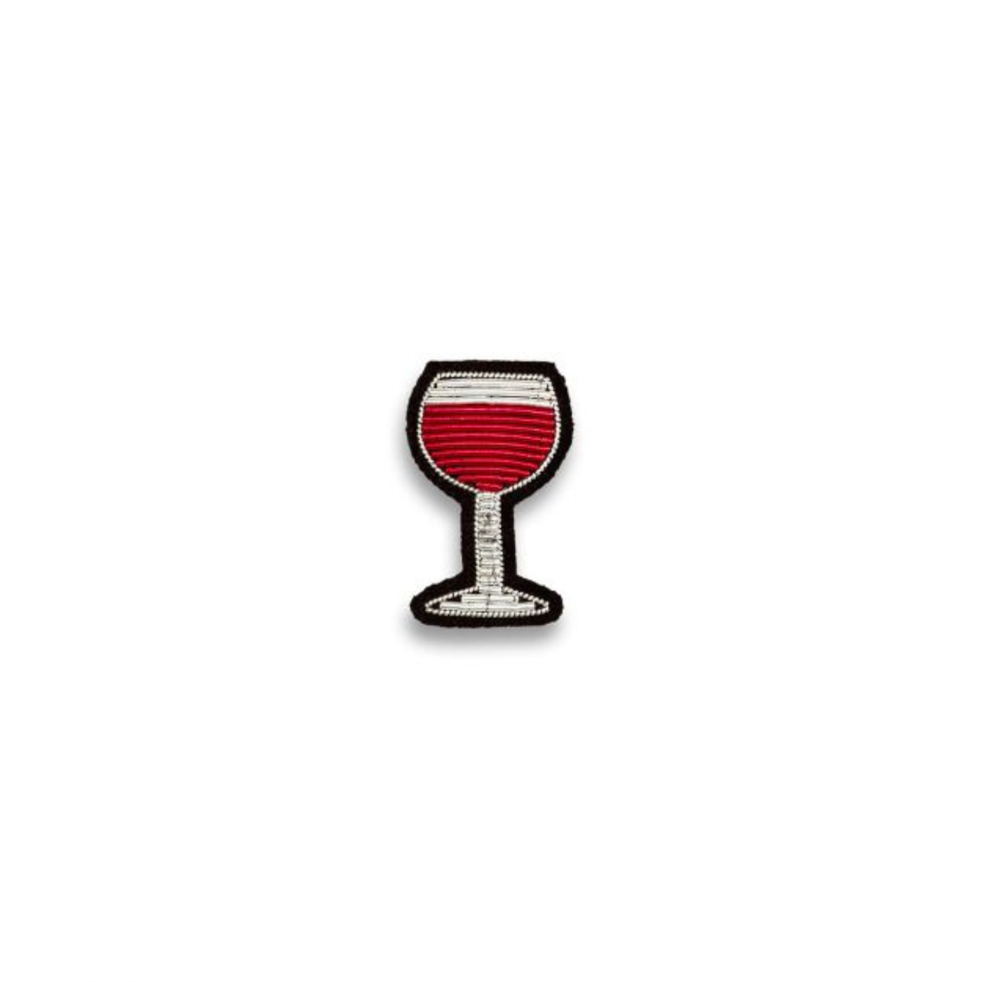 Glass of Red Wine Embroidered Brooch