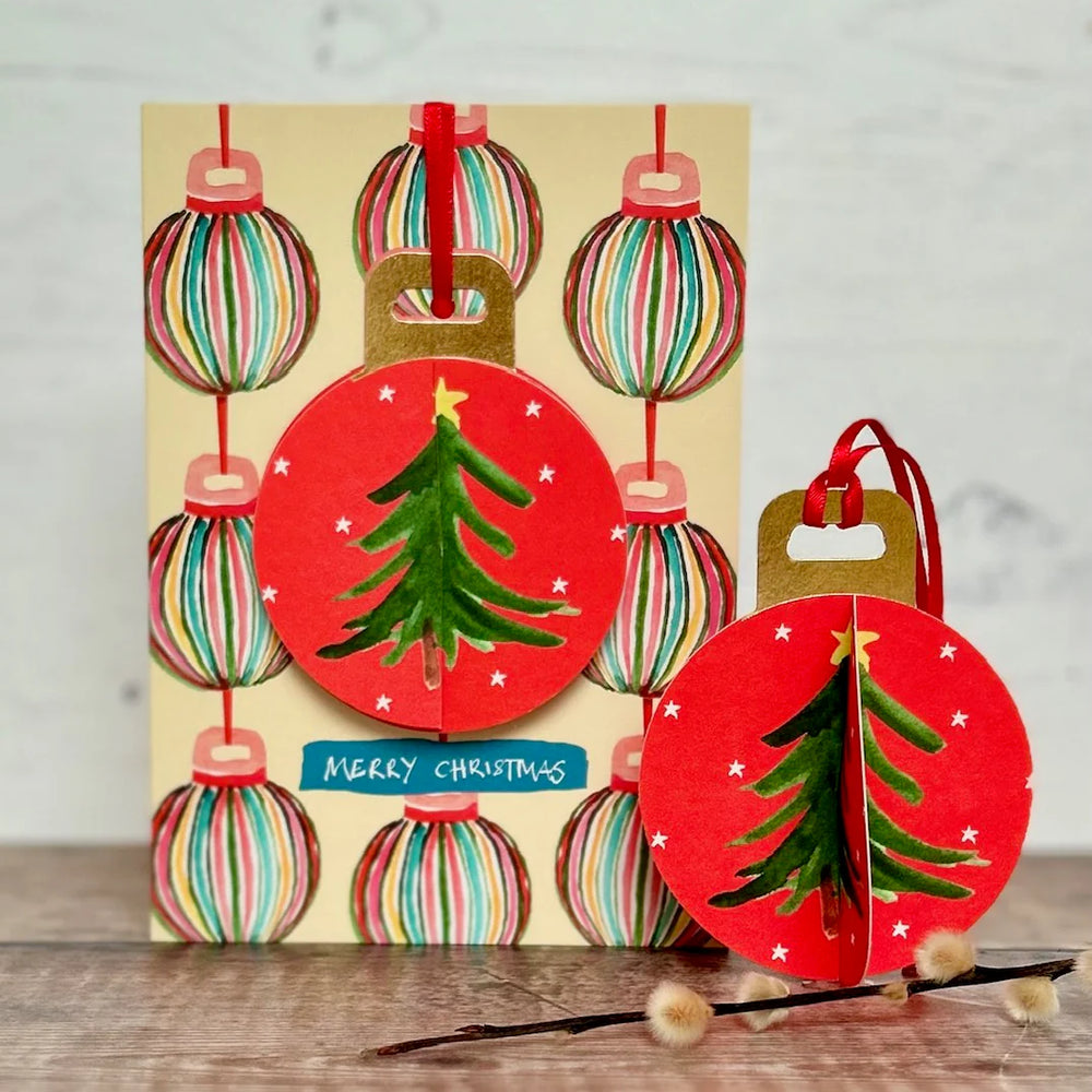 
                  
                    Striped Ornament Pop-up Bauble Christmas Card
                  
                